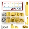 176pcs M3 Motherboard Standoffs And Screws Kit Hex Male-Female Brass Spacer Standoffs Laptop Construction Kit