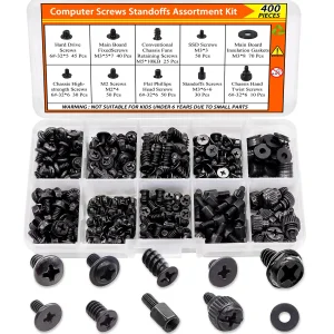 400PCS Computer Screws Motherboard Standoffs Screws PC Screws Laptop Screws PC Case Screws Fan Screws SSD Screws for HDD Hard